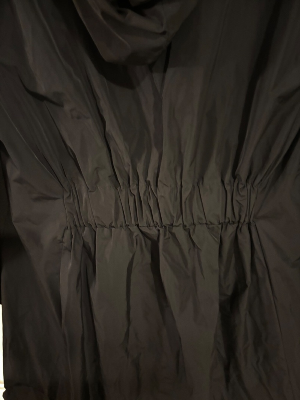 Joseph Ribkoff Long Flared Shape Coat Full Zip Drawstring Hood Sz 6 Black - Picture 13 of 13